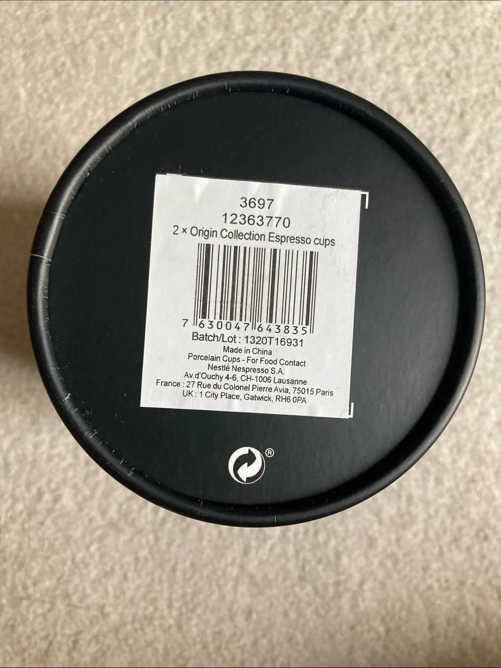 Nespresso 2 origin collection espresso cups